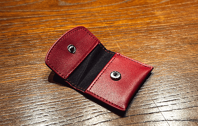 The Cowhide Coin Wallet (Red) by Bacon Magic - Trick