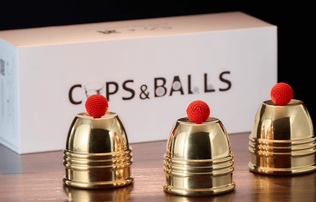 Cups and Balls Set (Brass With Black Matt Inner) by Bluether Magic and Raphael