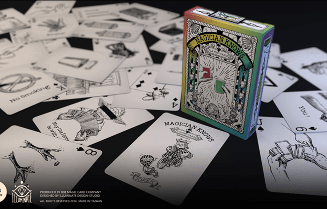 Magician Knows Playing Cards V1 (Black and White) by 808 Magic and Alan Wong