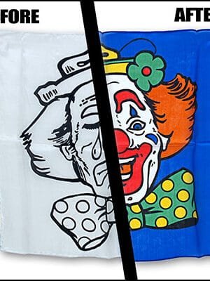 Happy / Sad Clown Silk Set (18 inch) Magic by Gosh - Trick