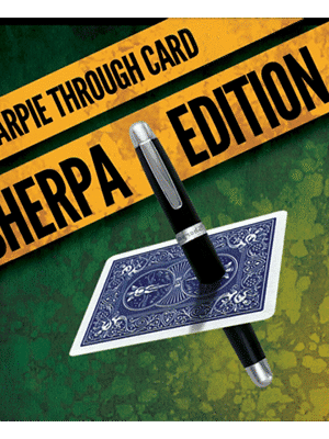 Sharpie Through Card SHERPA Version (DVD and Gimmick) Red by Alakazam Magic - DVD