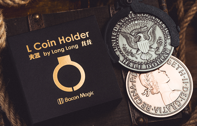 L Holder (Double Jumbo Coins 2.7"-3.2") by Long Long & Bacon Magic