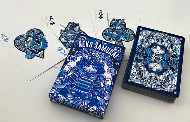 Neko Samurai (Blue) Playing Cards