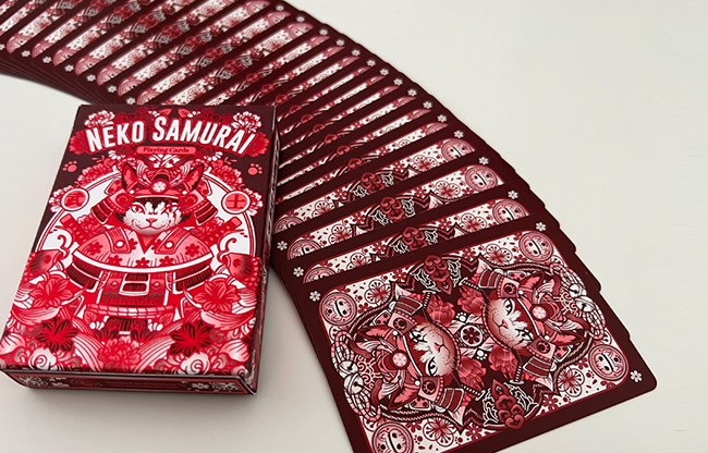 Neko Samurai (Red) Playing Cards