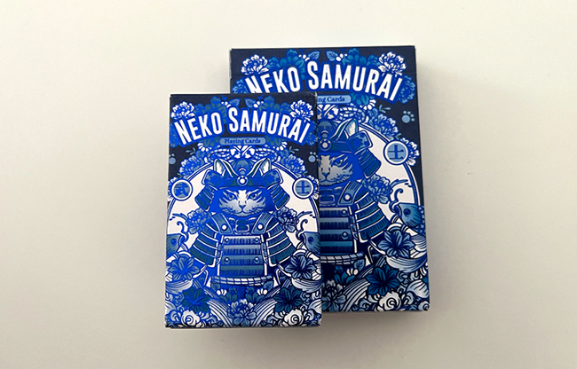 Neko Samurai (Mini Blue) Playing Cards