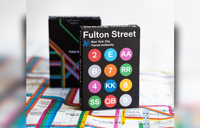 BLACK EDITION FULTON STREET MTA PLAYING CARDS (1972 VIGNELLI MAP EDITION)