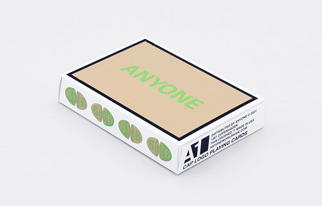 Beige/Green Cap Logo ANYONE Playing Cards