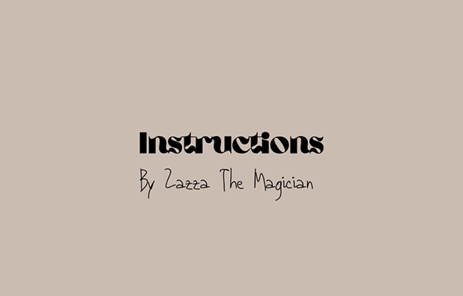 INSTRUCTIONS by Zazza The Magician video DOWNLOAD
