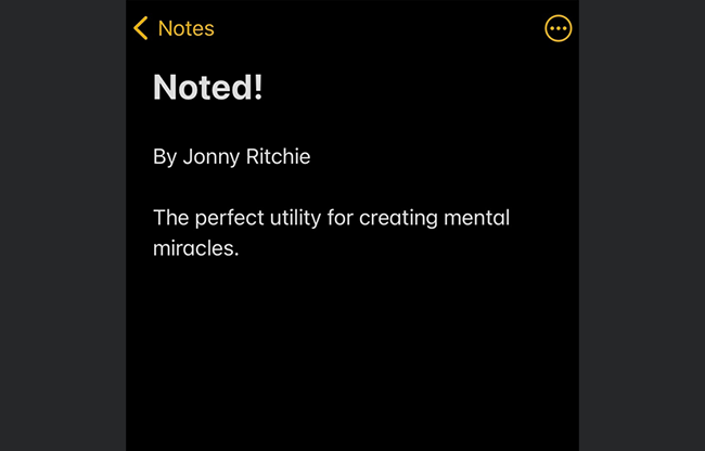 Noted by Jonny Ritchie video DOWNLOAD