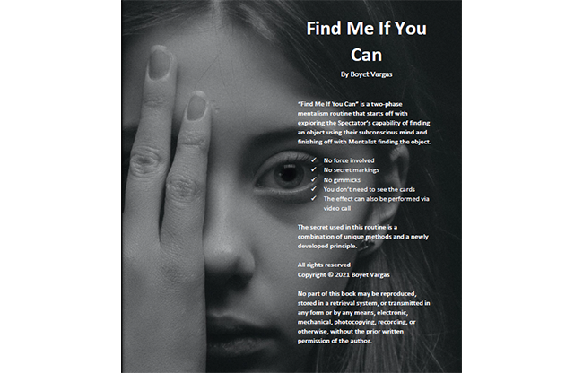 Find Me If You Can by Boyet Vargas ebook DOWNLOAD